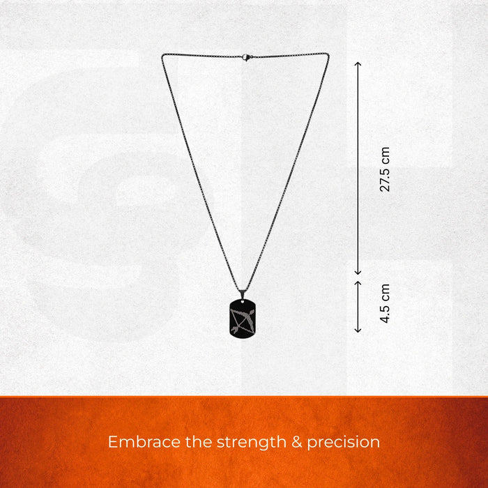 Oxidized Black Lord Rama Bow Pendant - view 2