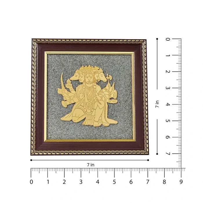 Panchamukhi Hanuman Raw Pyrite Frame for Strength & Protection - view 2