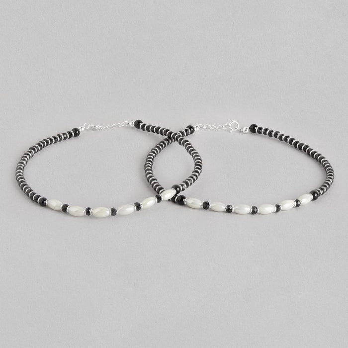 Peach Stone 925 Sterling Silver Anklet