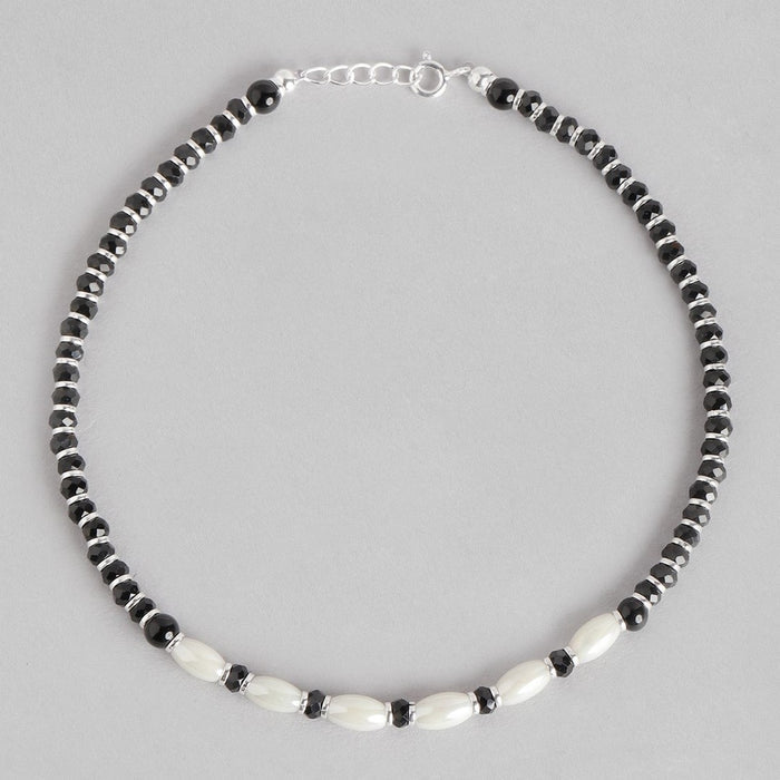 Peach Stone 925 Sterling Silver Anklet