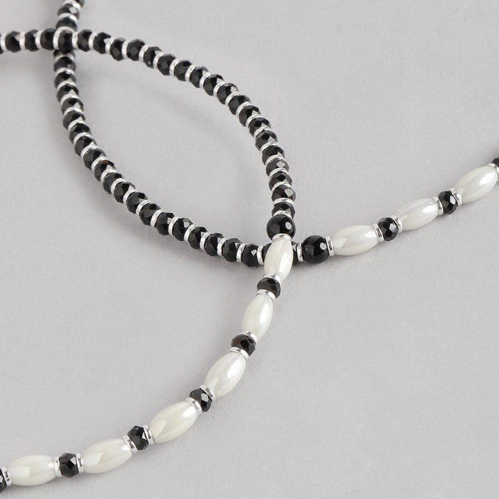 Peach Stone 925 Sterling Silver Anklet
