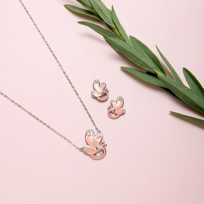 Peacock 925 Silver Jewellery Set