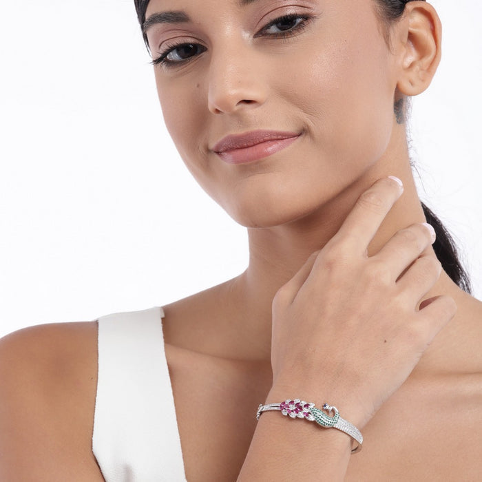 Peacock 925 Sterling Silver Bracelet Gift Hamper