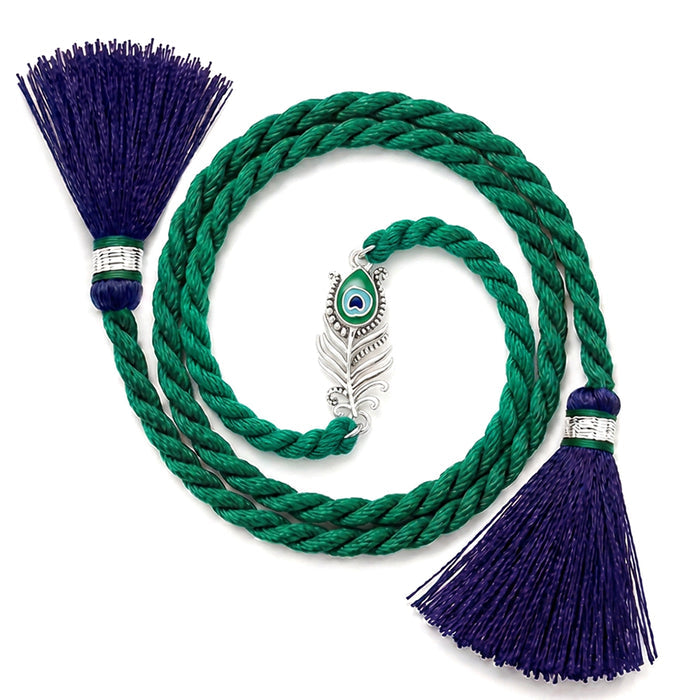 Peacock Feather Oxidised Silver Rakhi (Zavya Signature)