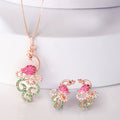 Peacock Glam Rose Gold Plated 925 Sterling Silver Jewellery Set
