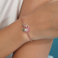 Peacock Grace Rose Gold Plated 925 Sterling Silver Bracelet