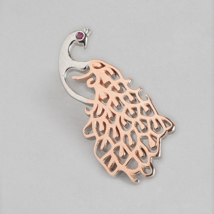 Peacock Rose Gold 925 Sterling Silver Stud Earrings