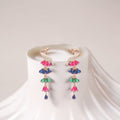 Peacock Rose Gold Plated Cubic Zirconia 925 Sterling Silver Drop Earrings