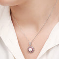 Pearl Blossom CZ Harmony Rhodium-Plated 925 Sterling Silver Necklace