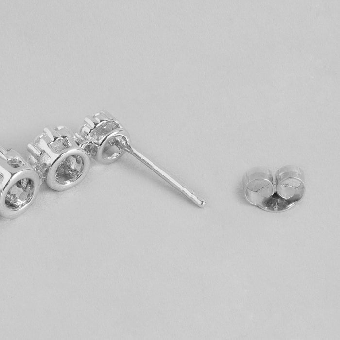 Pearl Blossom Harmony Rhodium-Plated 925 Sterling Silver Earrings