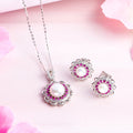 Pearl Blossom Harmony Rhodium-Plated 925 Sterling Silver Jewelry Set