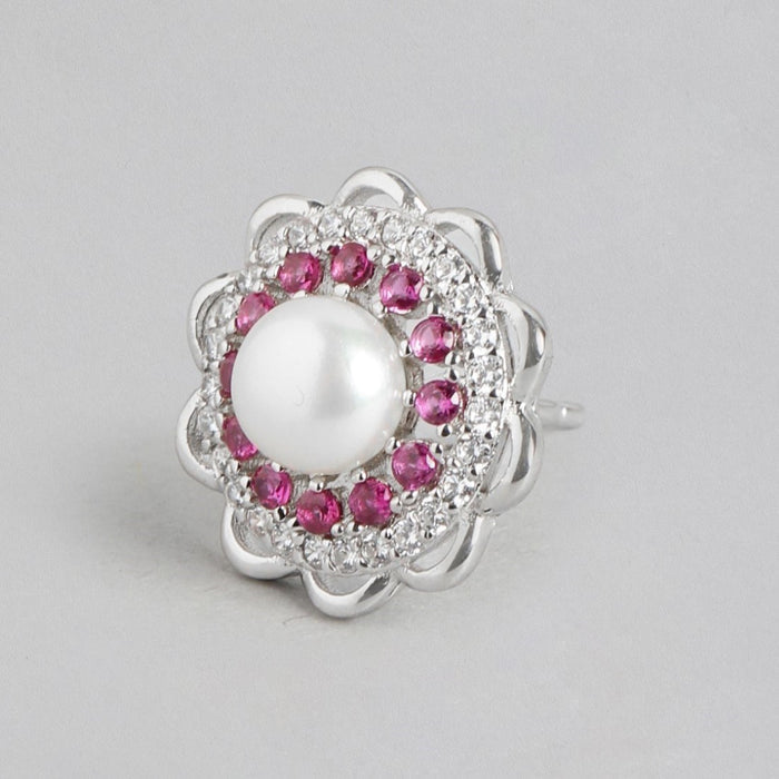 Pearl Blossom Harmony Rhodium-Plated 925 Sterling Silver Jewelry Set