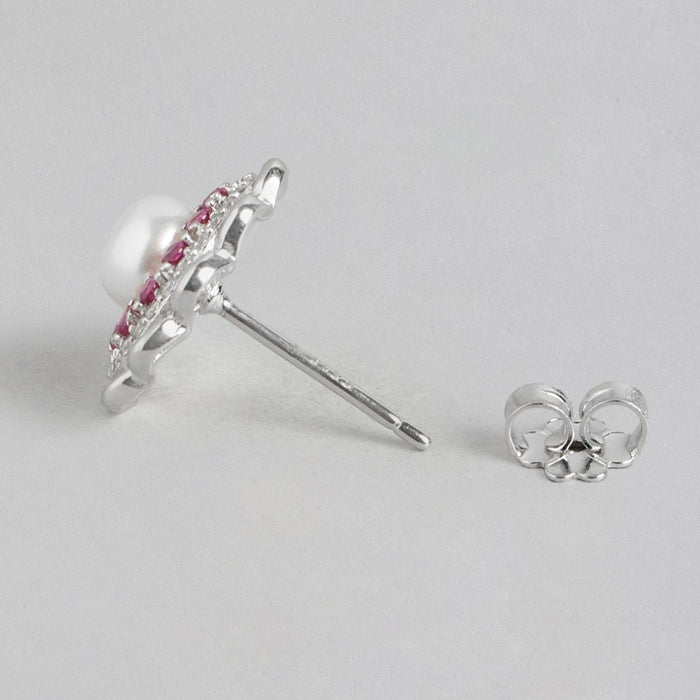 Pearl Blossom Harmony Rhodium-Plated 925 Sterling Silver Jewelry Set