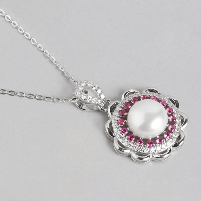 Pearl Blossom Harmony Rhodium-Plated 925 Sterling Silver Jewelry Set