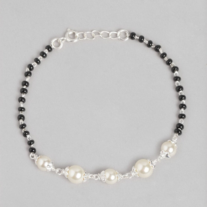Pearl Blossoms 925 Sterling Silver Bracelet with Pearl and Beads