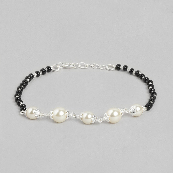 Pearl Blossoms 925 Sterling Silver Bracelet with Pearl and Beads