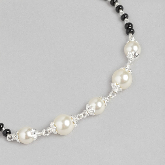Pearl Blossoms 925 Sterling Silver Bracelet with Pearl and Beads