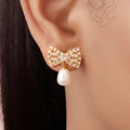 Pearl CZ Gold Plated 925 Sterling Silver Earrings