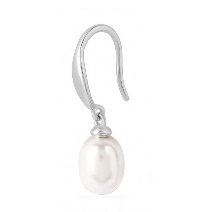 Pearl Drop Rhodium Plated 925 Sterling Silver Earrings