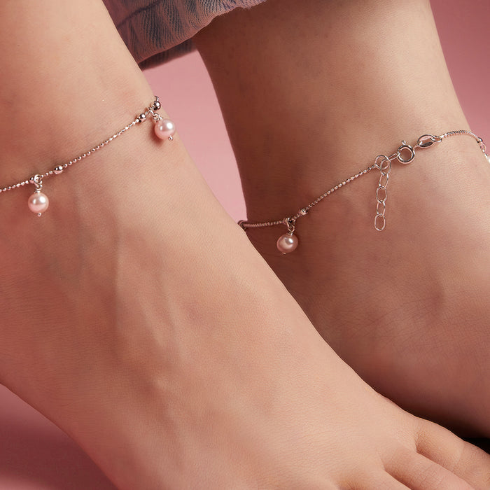 Pearl Drops 925 Sterling Silver Anklet