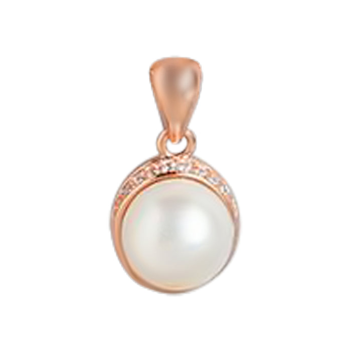 Pearl Drops of Elegance Rose Gold 925 Sterling Silver Pendant with Chain