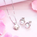 Pearl Elegance Radiance Rhodium-Plated 925 Sterling Silver Jewelry Set