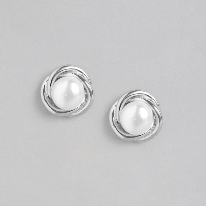Pearl Elegance Radiance Rhodium-Plated 925 Sterling Silver Jewelry Set