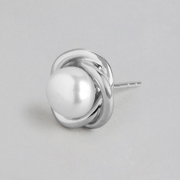 Pearl Elegance Radiance Rhodium-Plated 925 Sterling Silver Jewelry Set