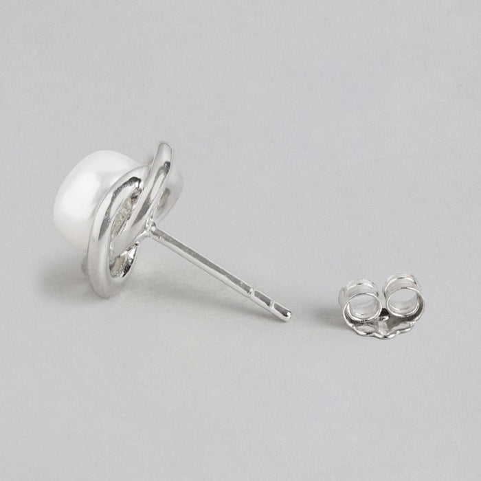 Pearl Elegance Radiance Rhodium-Plated 925 Sterling Silver Jewelry Set