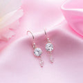 Pearl Harmony Rhodium Plated 925 Sterling Silver Circle Earrings with CZ