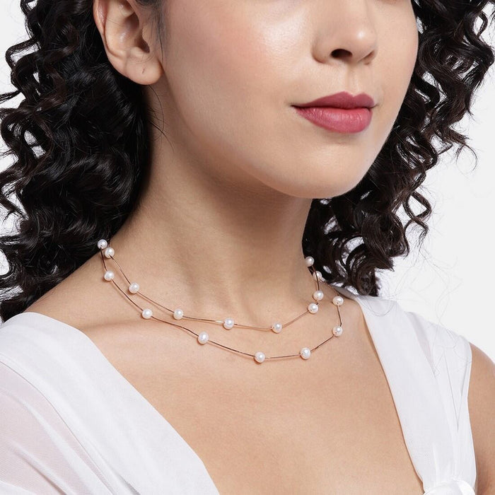 Pearl me Up Rose Gold 925 Sterling Silver Necklace