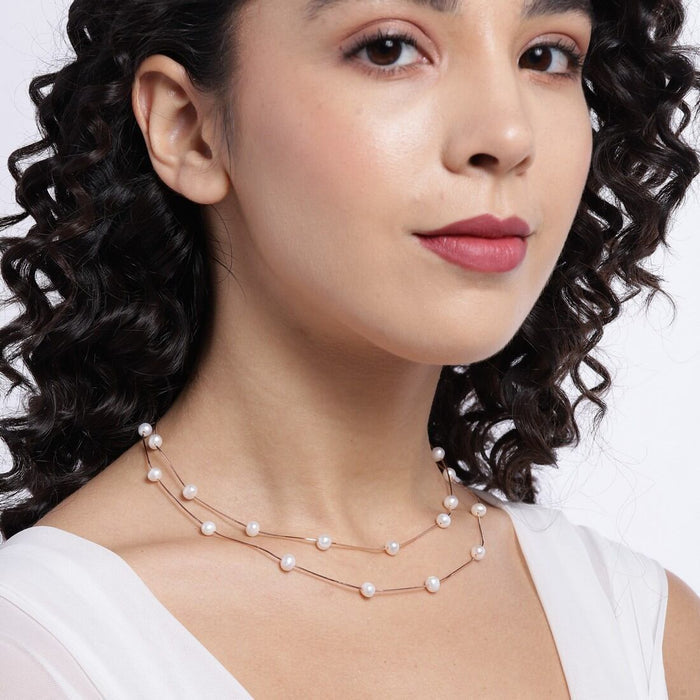 Pearl me Up Rose Gold 925 Sterling Silver Necklace