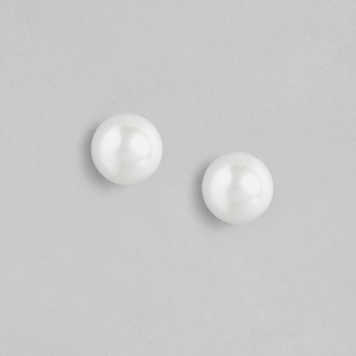 Pearl of the Sea Rhodium-Plated 925 Sterling Silver 2-Way Fish Tail Earrings