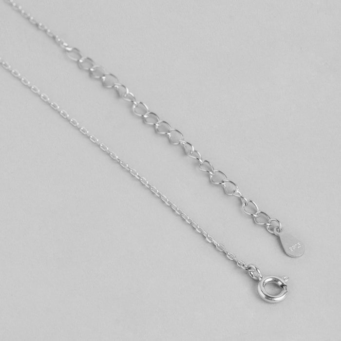 Pearl Petal Radiance Rhodium-Plated 925 Sterling Silver Necklace