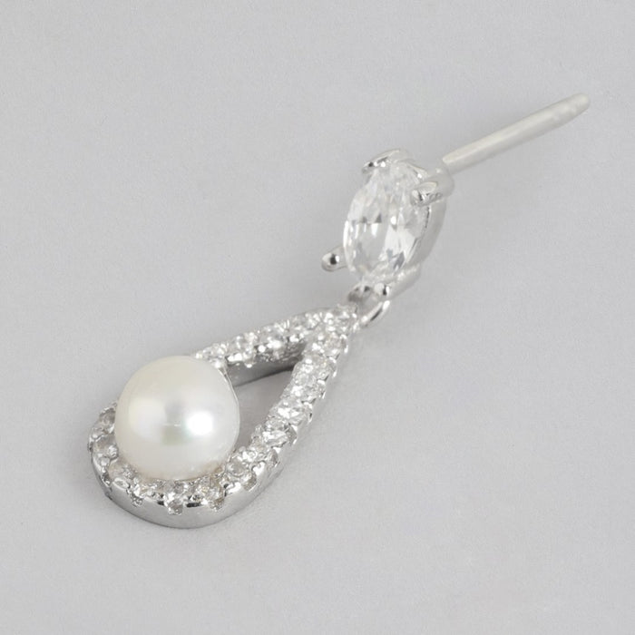 Pearl Radiance Drops Rhodium-Plated 925 Sterling Silver Earrings