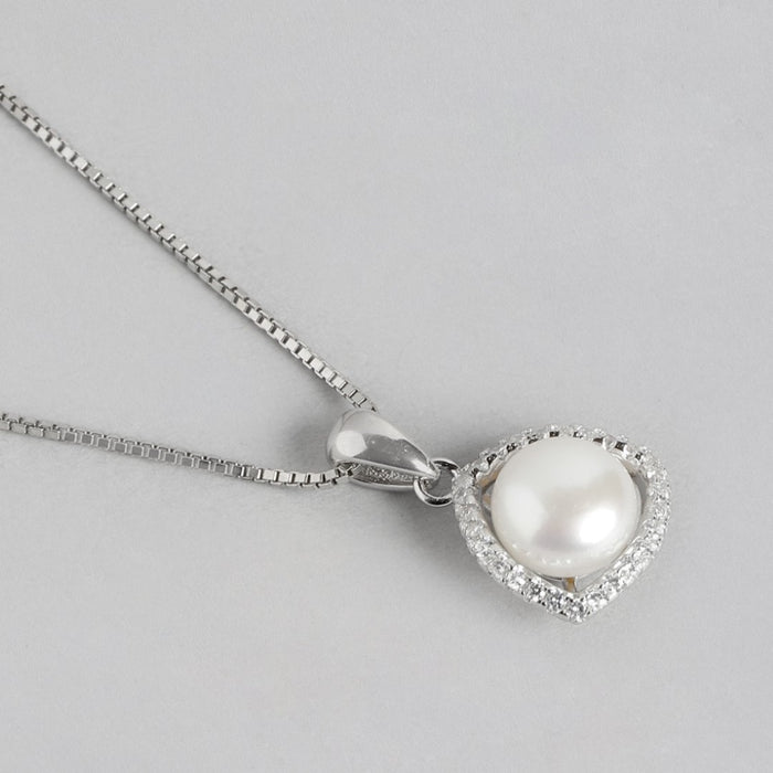 Pearl Radiance Harmony Rhodium-Plated 925 Sterling Silver Jewelry Set