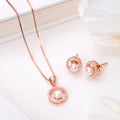 Pearl Radiance Rose gold 925 Sterling Silver Jewelry Set