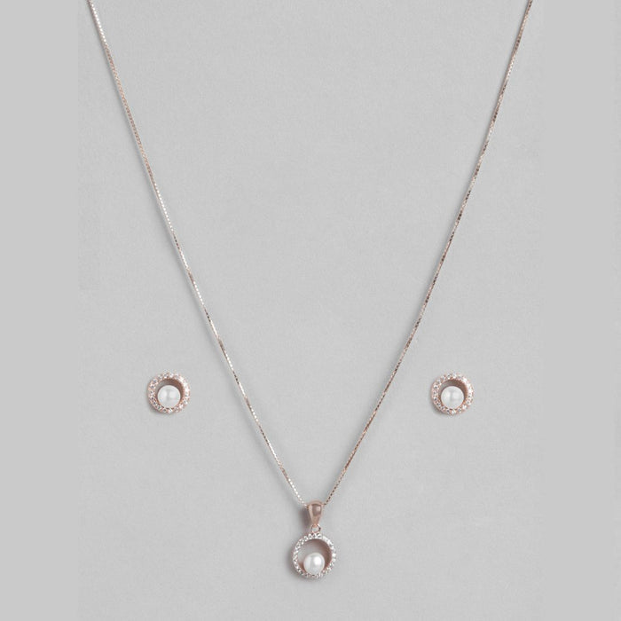 Pearl Radiance Rose gold 925 Sterling Silver Jewelry Set