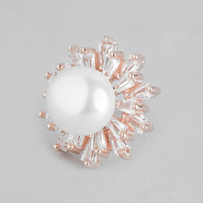 Pearl Radiance Rose Gold-Plated 925 Sterling Silver Earrings