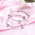 Pearl Rhodium Plated 925 Sterling Silver Bangle