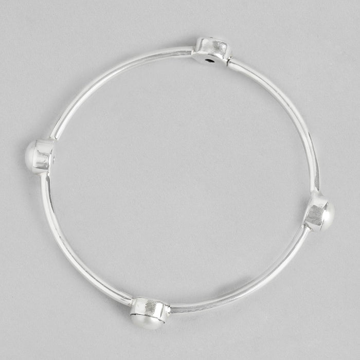 Pearl Rhodium Plated 925 Sterling Silver Bangle