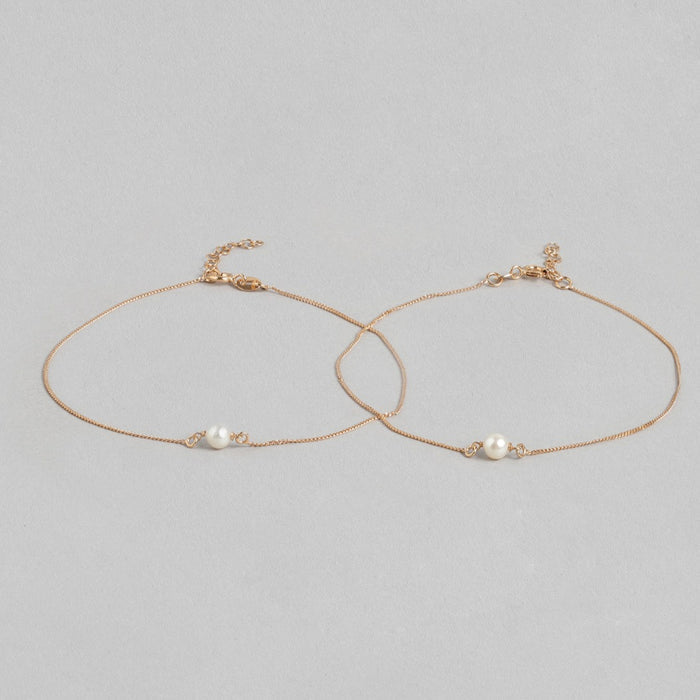 Pearl Rose Gold plated 925 Sterling Silver Anklets