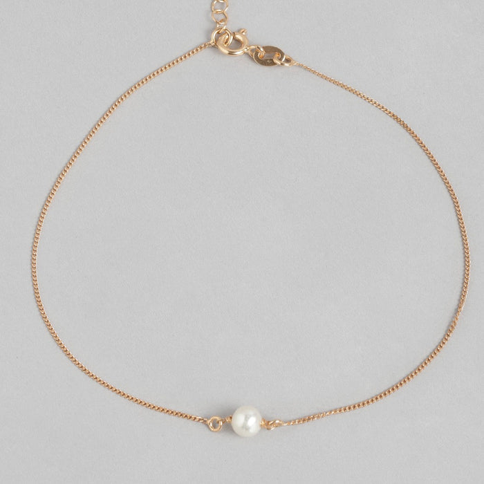 Pearl Rose Gold plated 925 Sterling Silver Anklets