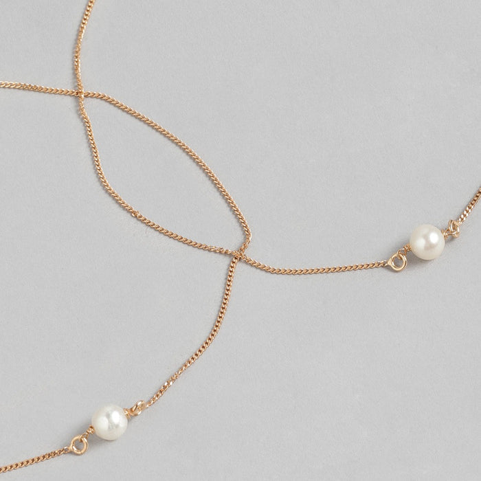 Pearl Rose Gold plated 925 Sterling Silver Anklets
