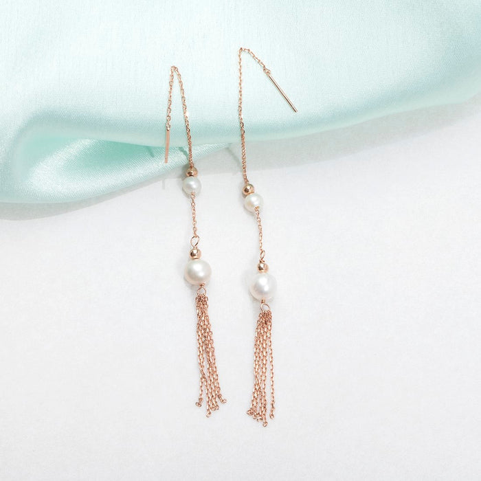 Pearl Rose Gold Plated 925 Sterling Silver Earrings