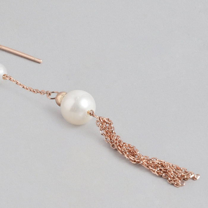 Pearl Rose Gold Plated 925 Sterling Silver Earrings