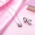Pearlescent Elegance Ensemble Rhodium-Plated 925 Sterling Silver Jewelry Set