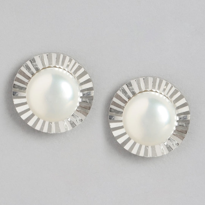 Pearlescent Elegance Ensemble Rhodium-Plated 925 Sterling Silver Jewelry Set