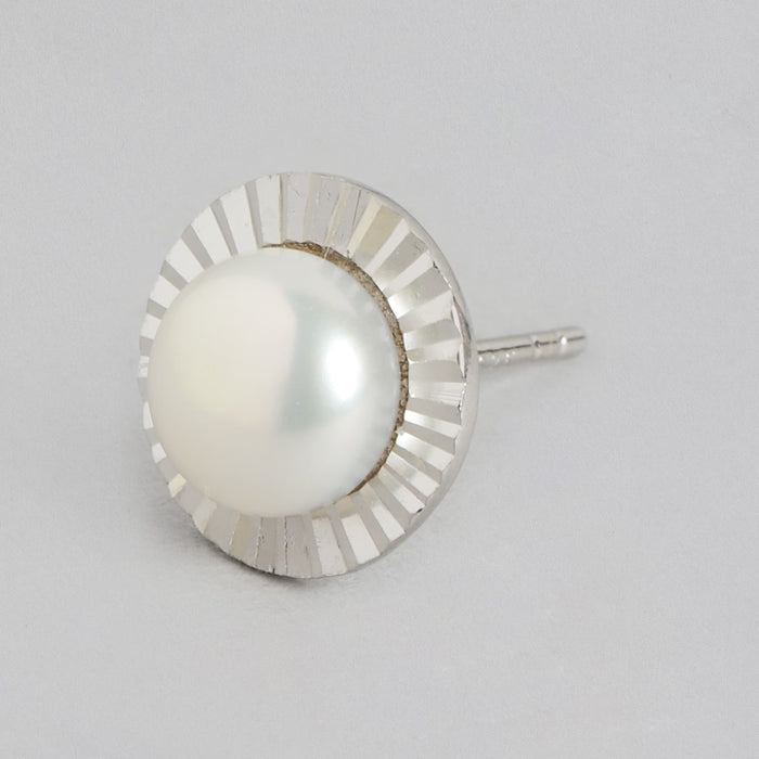 Pearlescent Elegance Ensemble Rhodium-Plated 925 Sterling Silver Jewelry Set