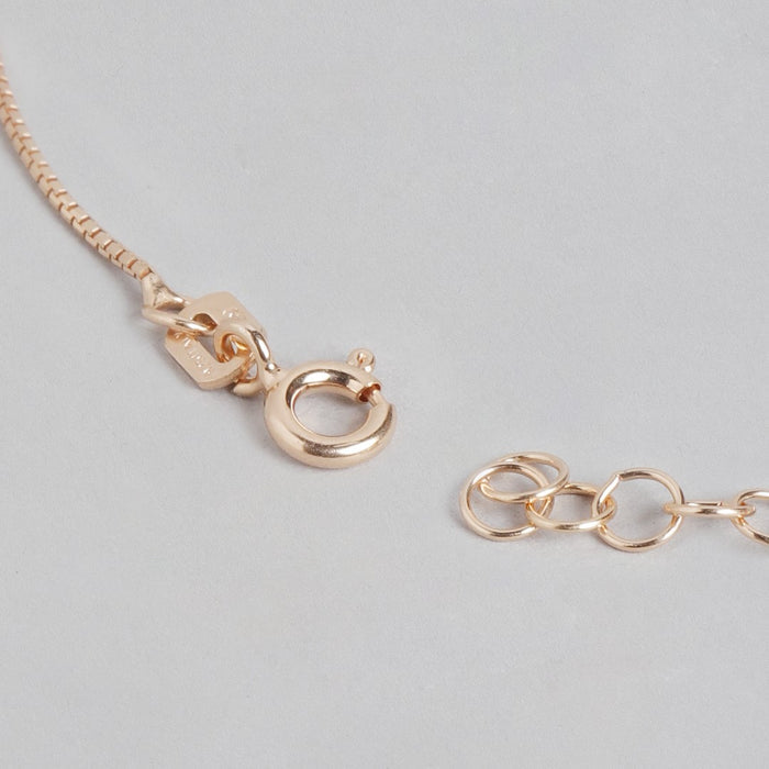 Pearlescent Elegance Rose Gold-Plated 925 Sterling Silver Pendant with Chain